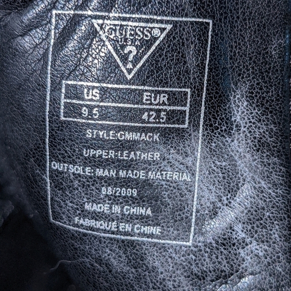 GUESS Men's Black Ankle boots Size 9.5 - Picture 4 of 4